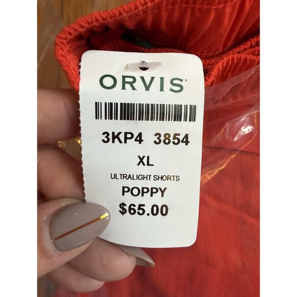 Orvis Ultralight Shorts Mens XL Poppy Red Lightweight Performance Elastic Waist - Picture 6 of 7